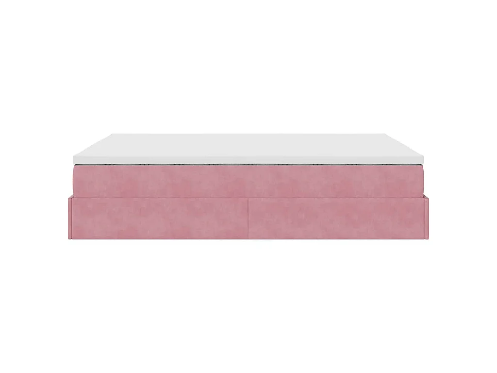 Ottoman-Bett mit Matratze Rosa 140x200 cm Samt