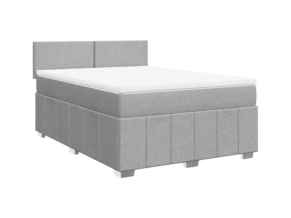 Sommier à lattes de lit avec matelas Gris clair 140x200cm Tissu