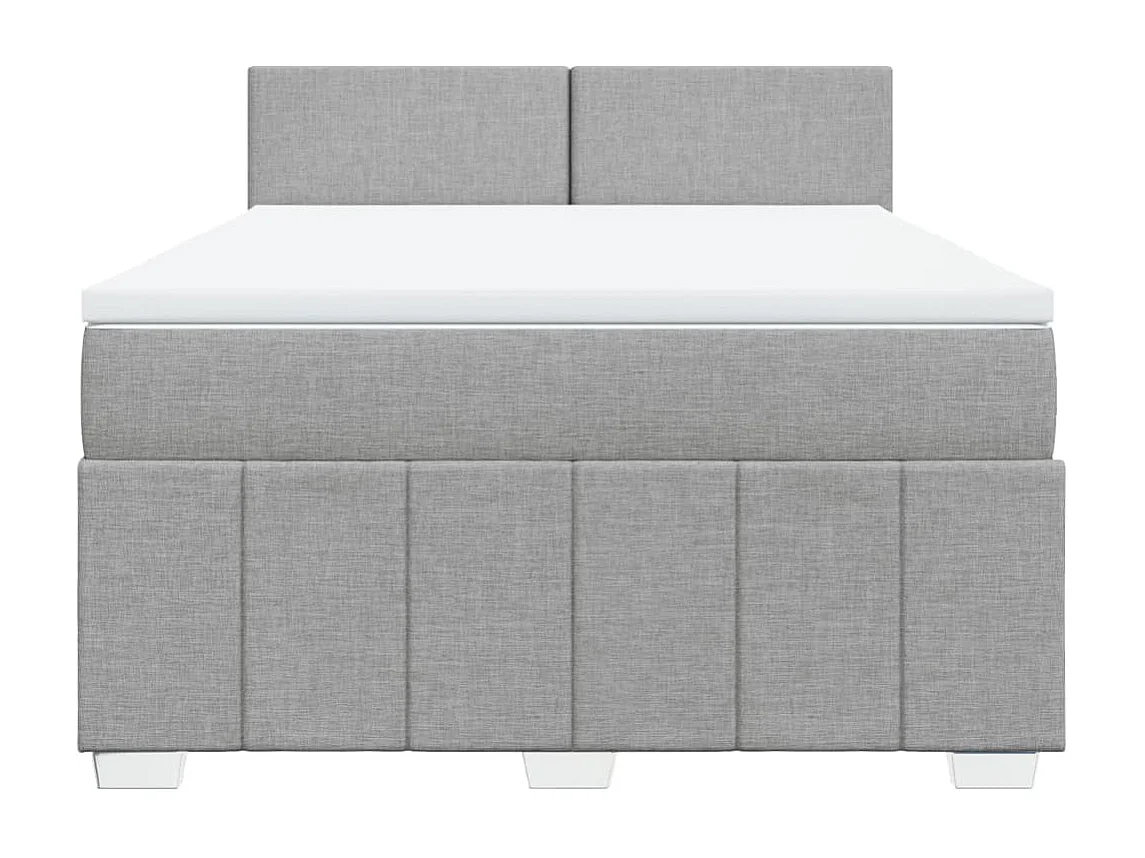 Boxspringbett mit Matratze Hellgrau 140x200 cm Stoff