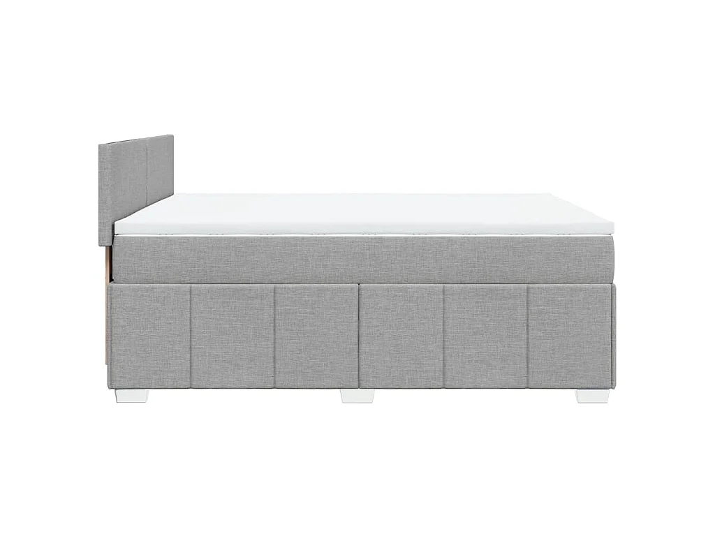 Cama box spring con colchón tela gris claro 140x200 cm