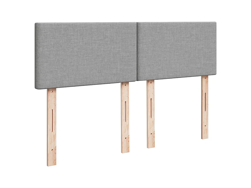 Cama box spring con colchón tela gris claro 140x200 cm