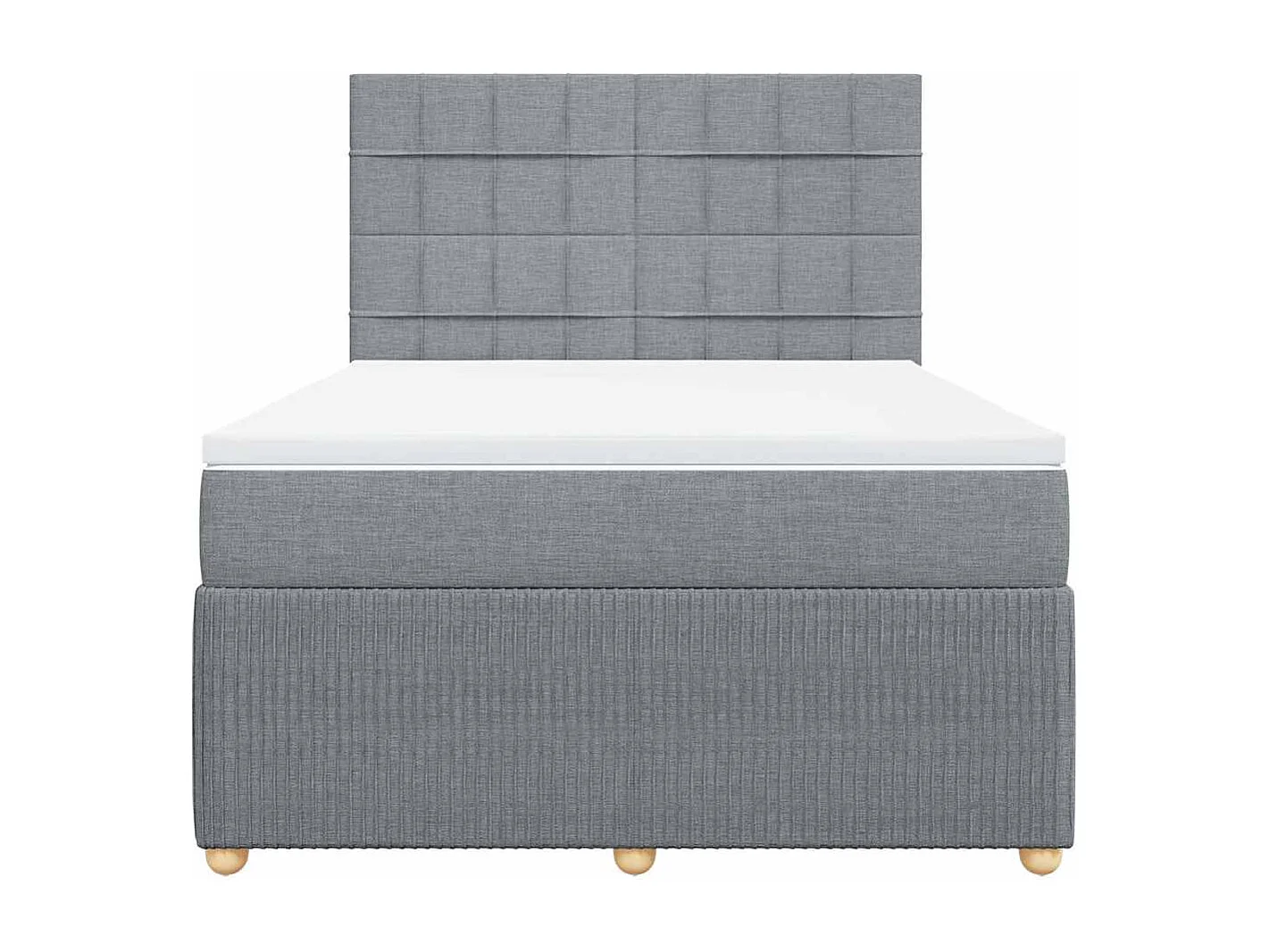 Sommier à lattes de lit avec matelas Gris clair 140x200cm Tissu