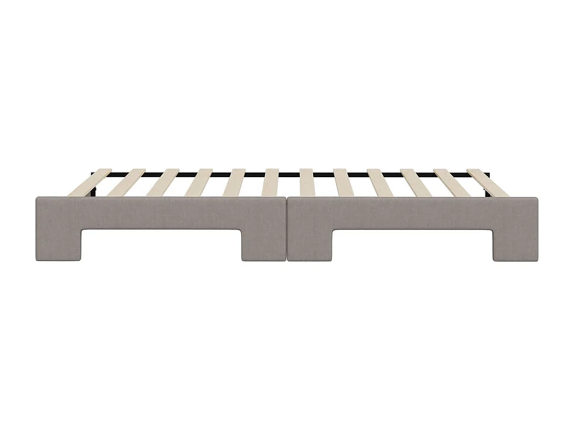 Lit de jour avec gigogne sans matelas taupe 90x200 cm
