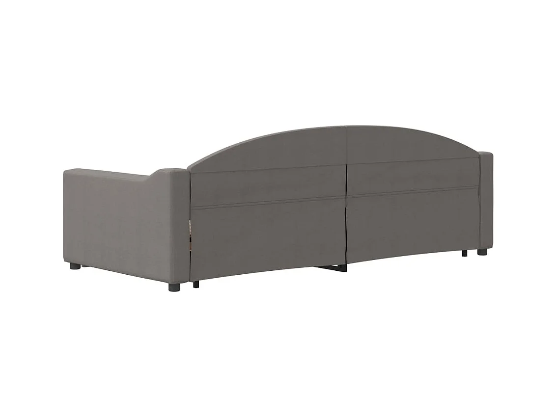 Lit de jour avec gigogne sans matelas taupe 90x200 cm