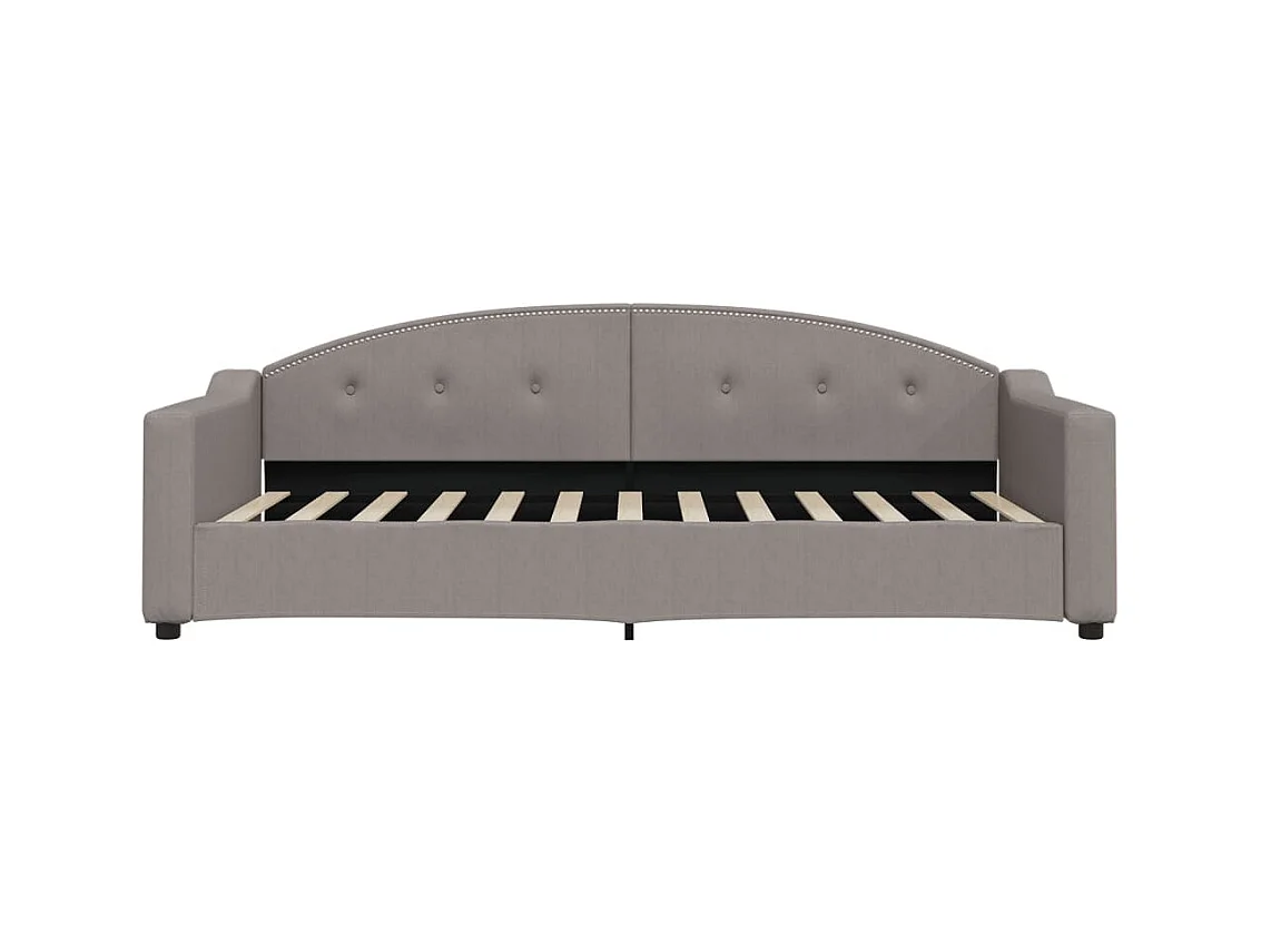 Lit de jour avec gigogne sans matelas taupe 90x200 cm