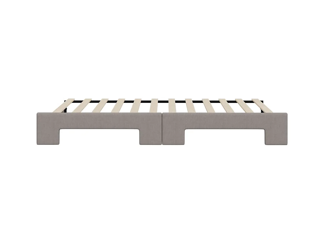 Lit de jour avec gigogne sans matelas taupe 90x200 cm