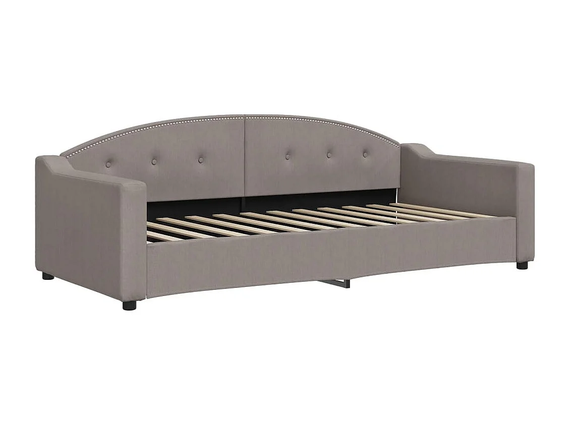 Tagesbett Ausziehbar Taupe 90x200 cm Stoff