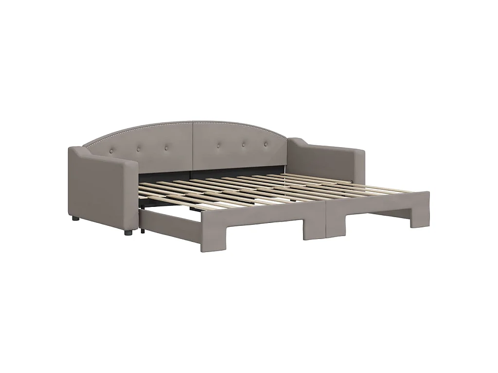 Divano Letto con Letto Estraibile Tortora 90x200 cm in Tessuto