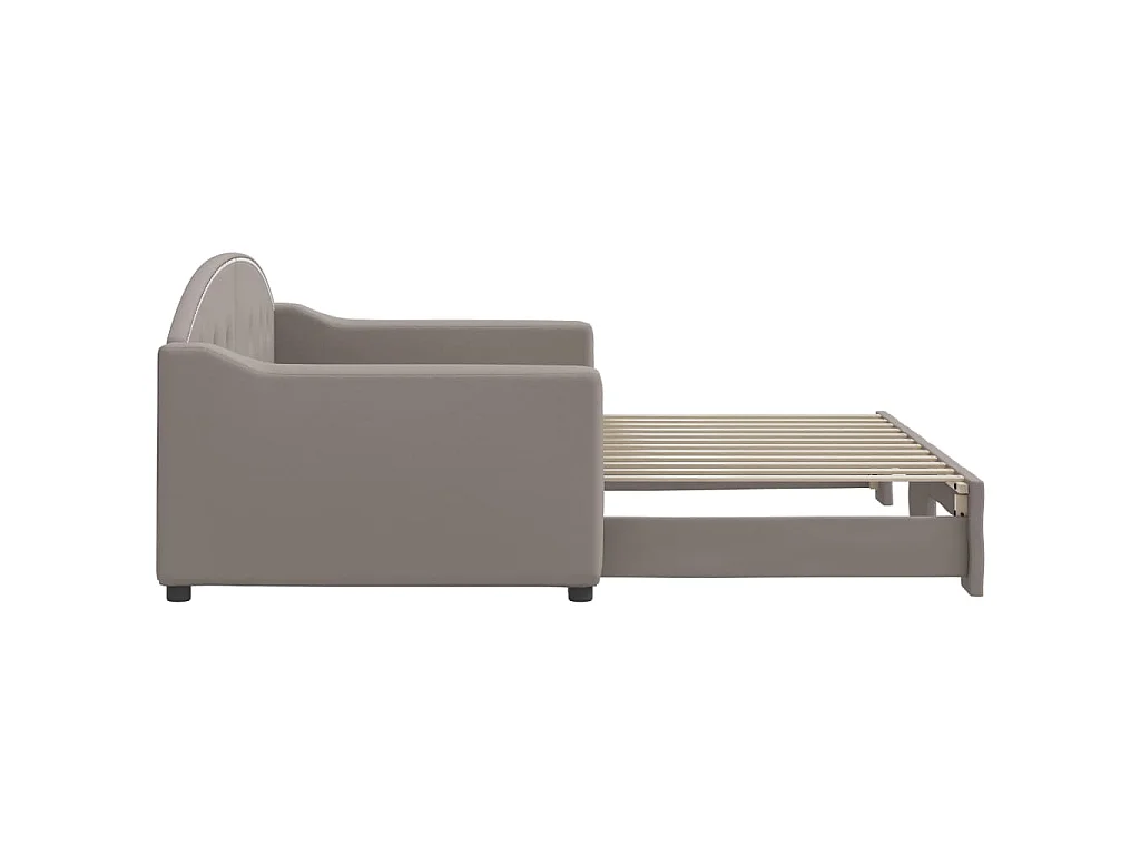 Divano Letto con Letto Estraibile Tortora 90x200 cm in Tessuto