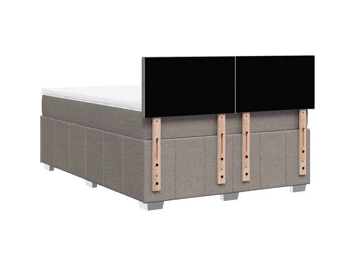 Sommier à lattes de lit avec matelas Taupe 140x200 cm Tissu