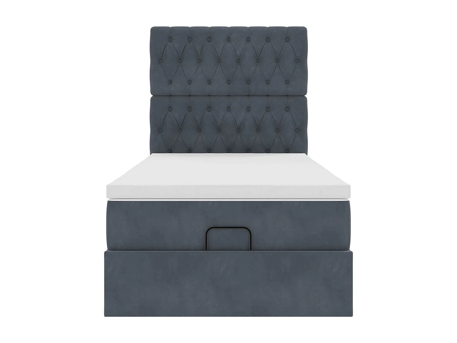 Ottoman bed met matrassen en LED's 90x200cm fluweel donkergrijs