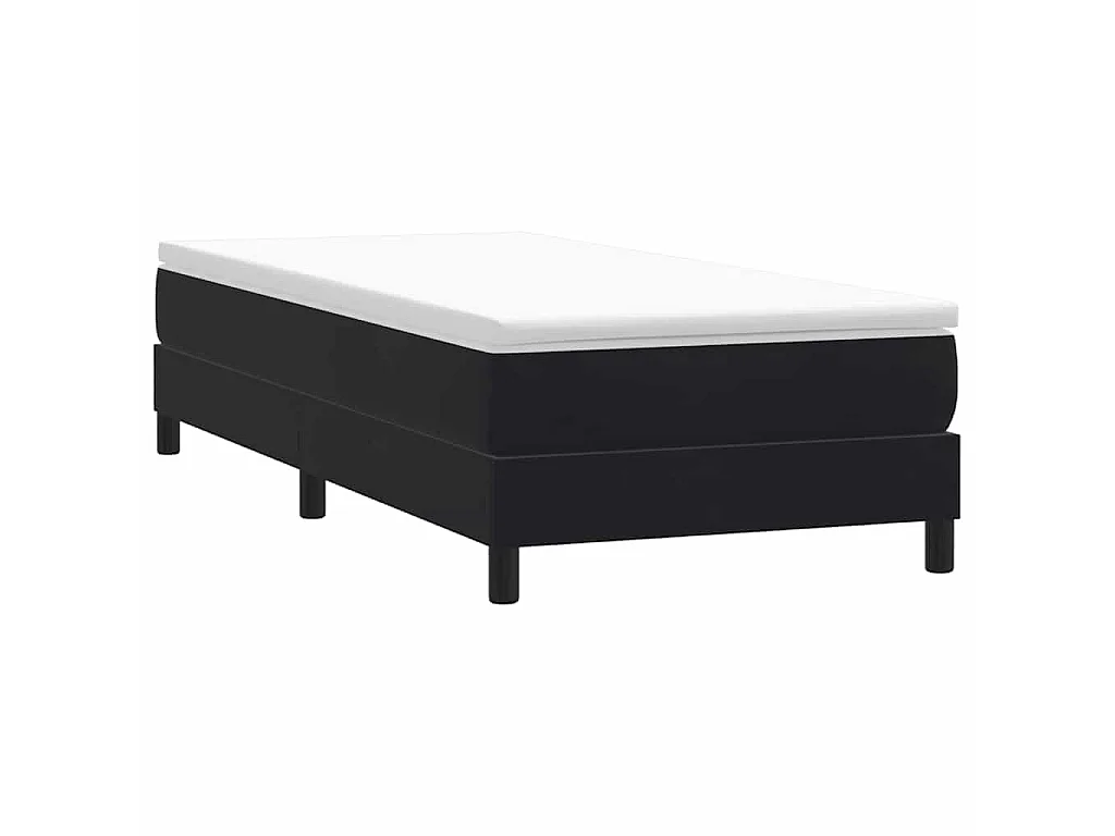 Sommier à lattes de lit sans matelas noir 100x210 cm velours