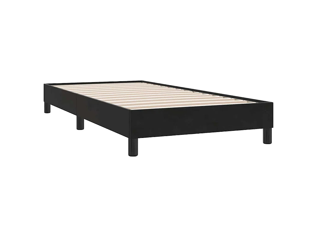Cama box spring sin colchón cuero sintético negro 100x210 cm