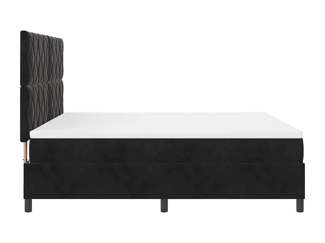Cama Box com colchão com cabeceira Preto 180 x 200 cm tecido