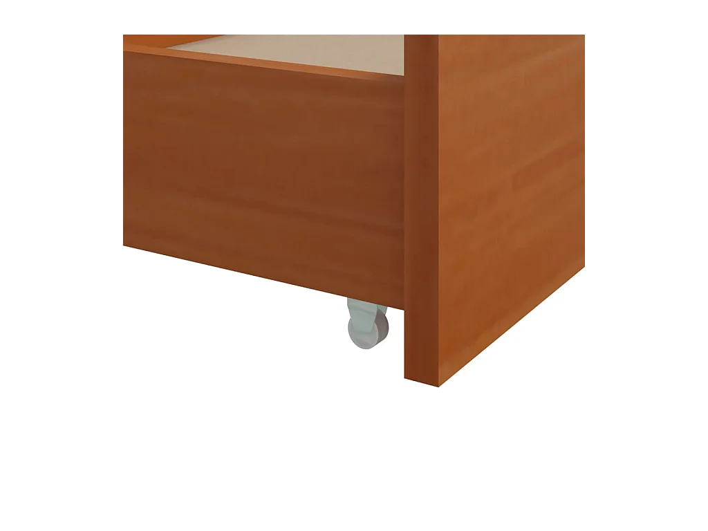 Estrutura cama c/ gavetas 90x200 cm pinho maciço castanho mel