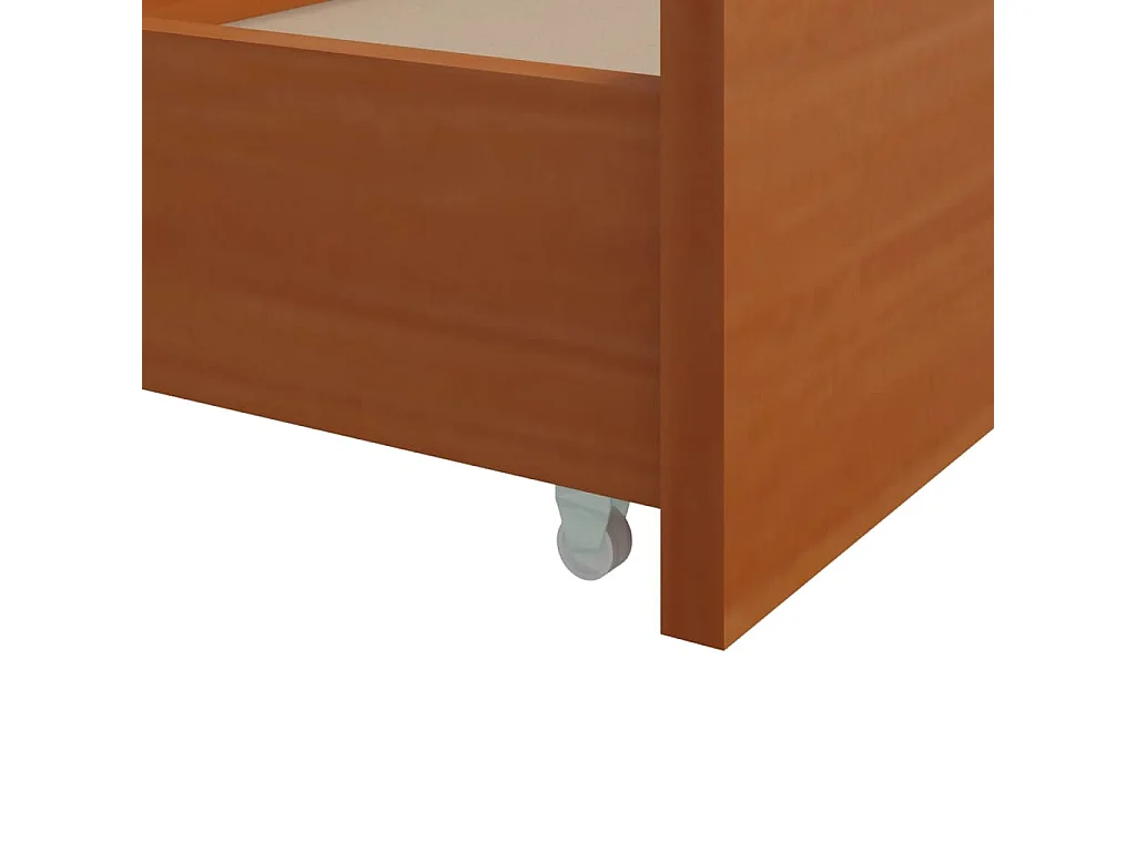 Estrutura cama c/ gavetas 90x200 cm pinho maciço castanho mel