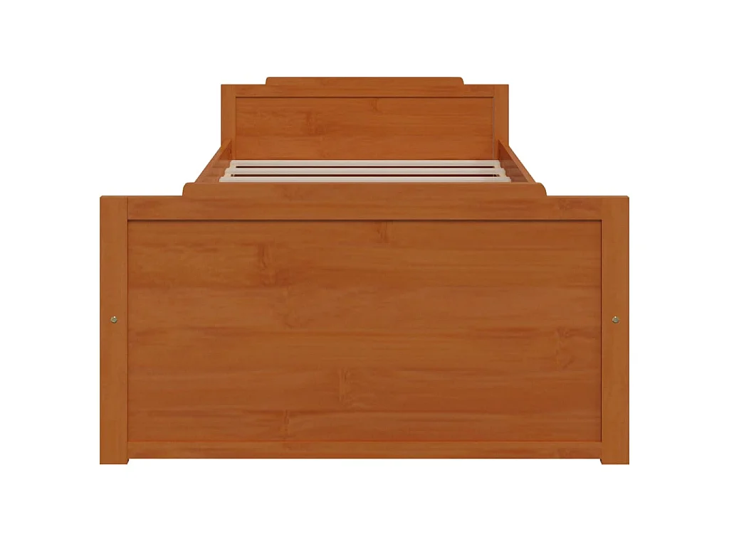Estrutura cama c/ gavetas 90x200 cm pinho maciço castanho mel