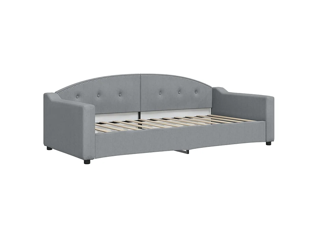 Divano Letto Estraibile Cassetti Grigio Chiaro 90x200cm Tessuto