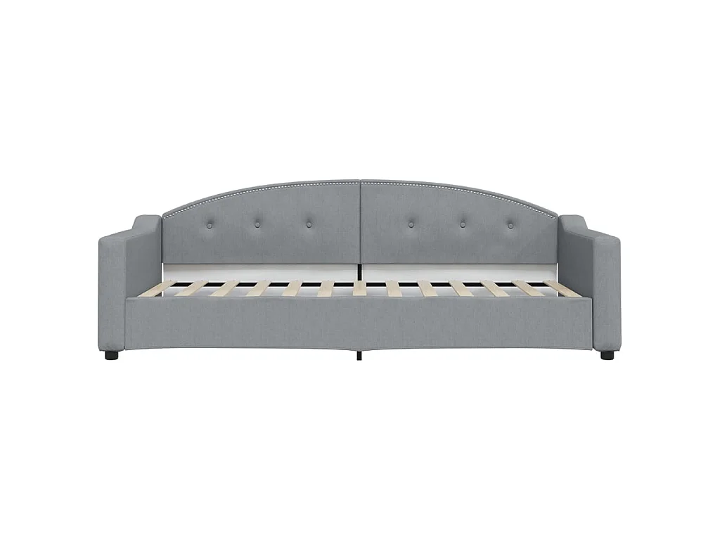 Divano Letto Estraibile Cassetti Grigio Chiaro 90x200cm Tessuto