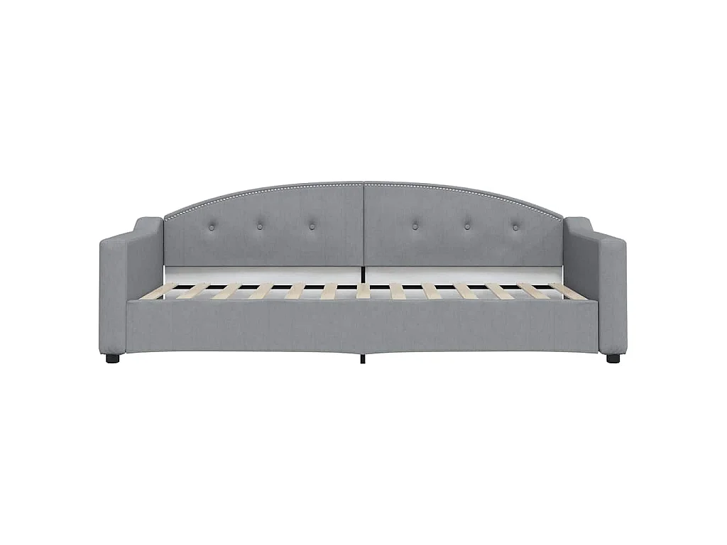 Slaapbank met onderschuifbed en lades 90x200 cm stof lichtgrijs