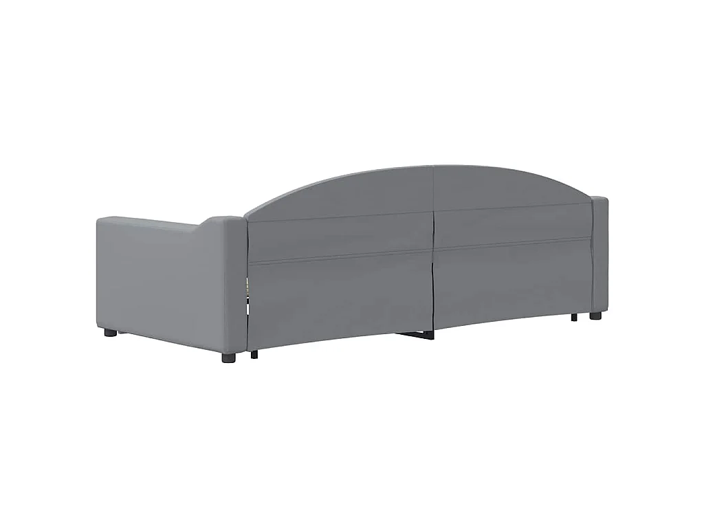 Slaapbank met onderschuifbed en lades 90x200 cm stof lichtgrijs