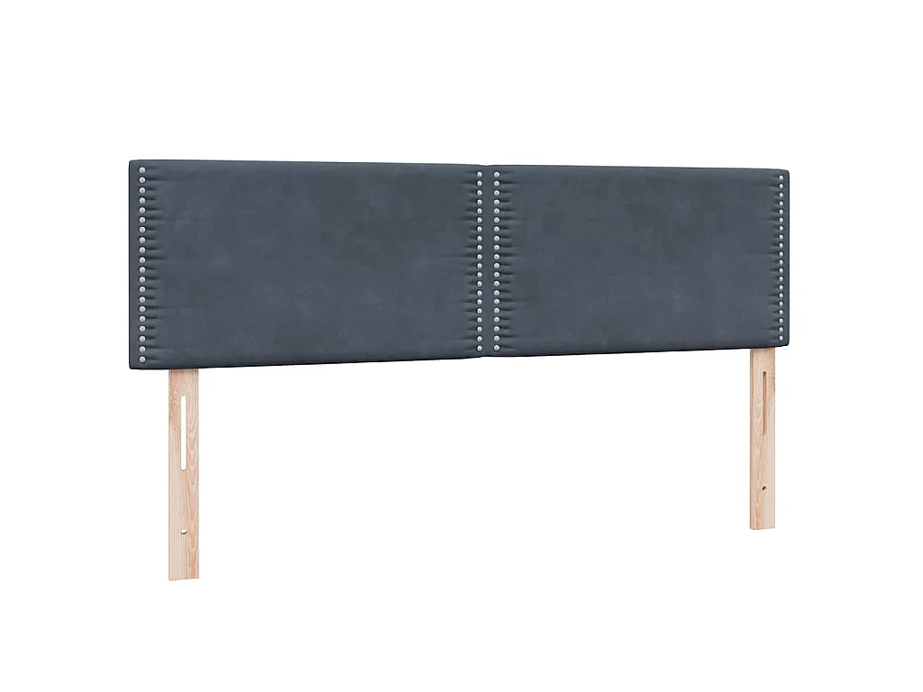 Sommier à lattes de lit et matelas gris foncé 160x210cm velours