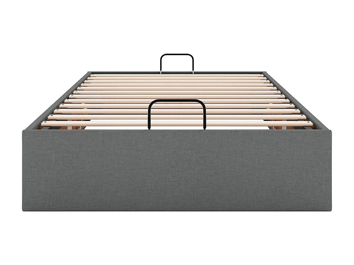 Estrutura de cama otomana sem colchão 90x190 cm cinzento escuro