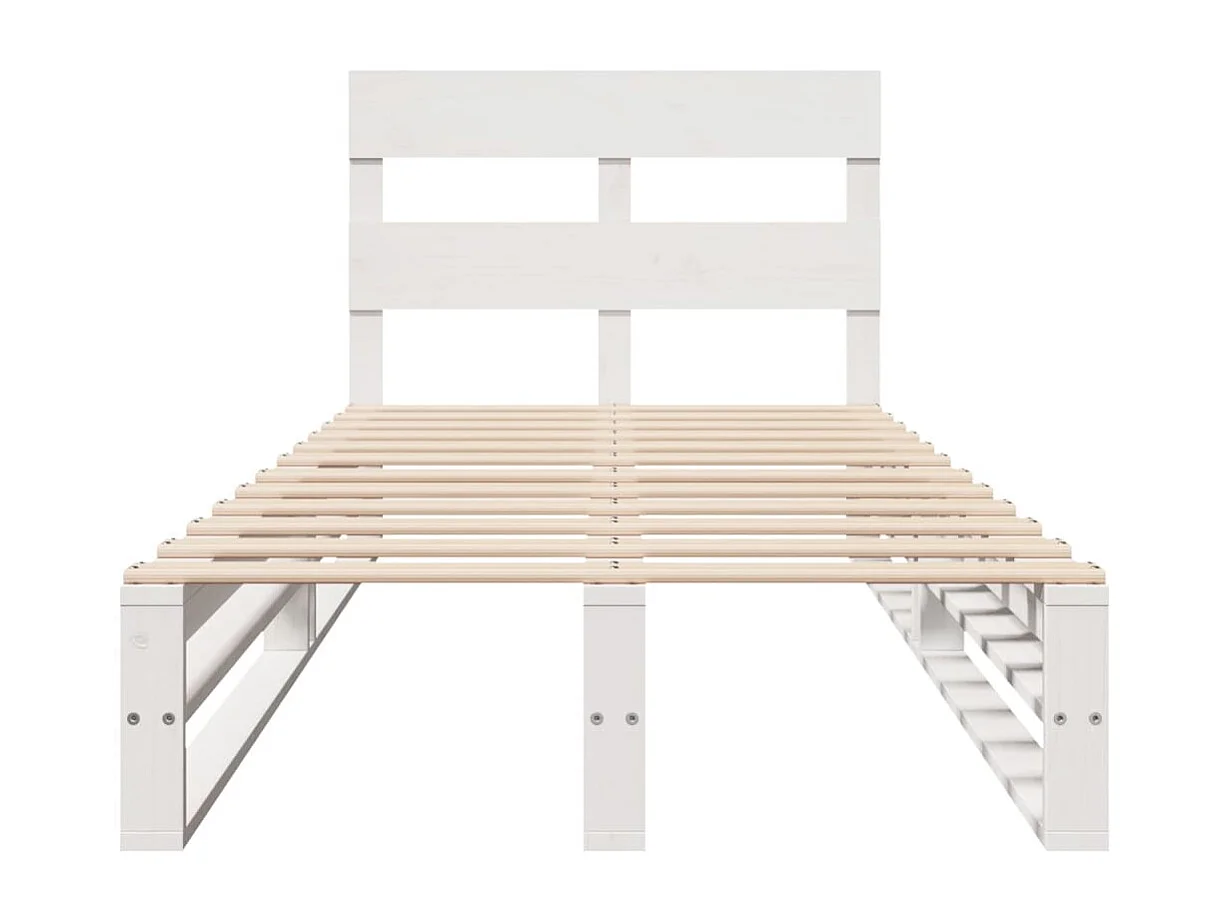 Bedframe zonder matras massief grenenhout wit 90x190 cm