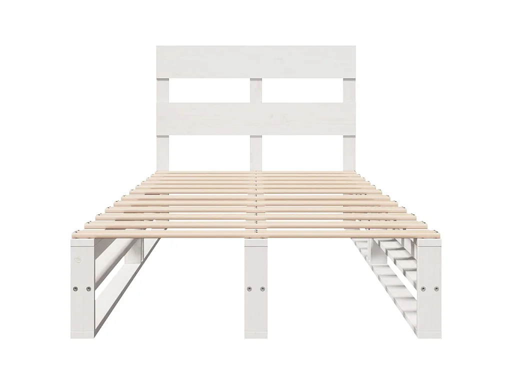 Massivholzbett ohne Matratze Weiß 90x190 cm Kiefernholz