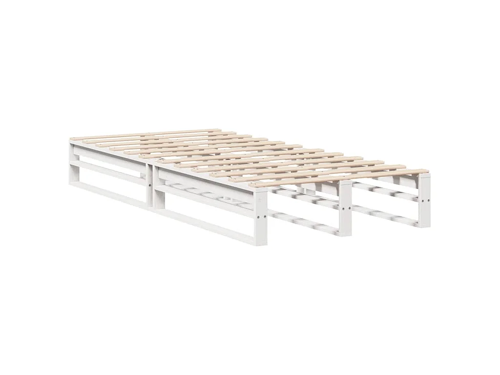 Massivholzbett ohne Matratze Weiß 90x190 cm Kiefernholz