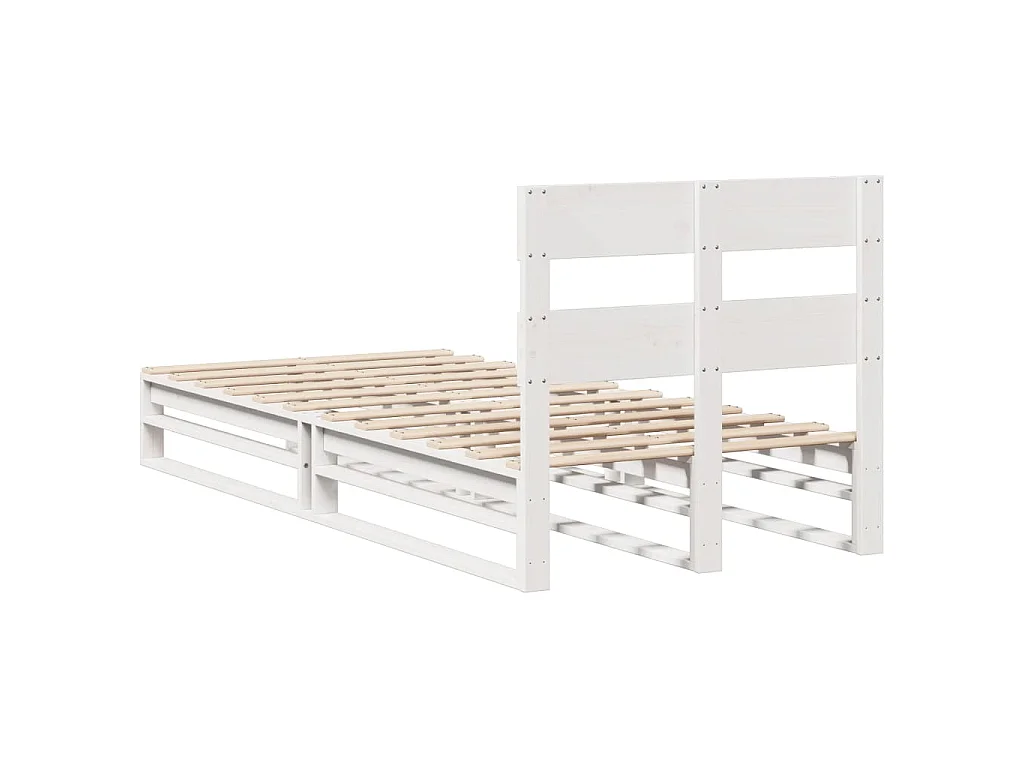 Massivholzbett ohne Matratze Weiß 90x190 cm Kiefernholz