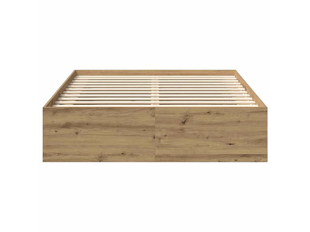 Cadre de lit sans matelas chêne artisanal 140x190 cm