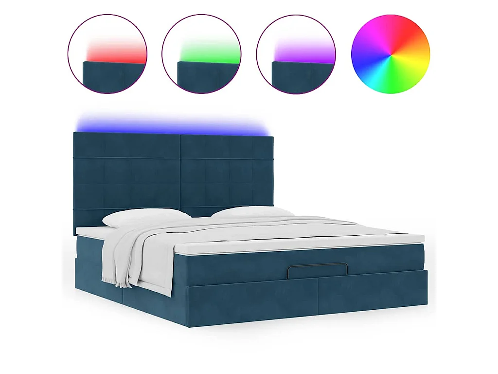 Struttura Letto Pouf con Materassi 160x200 cm Velluto
