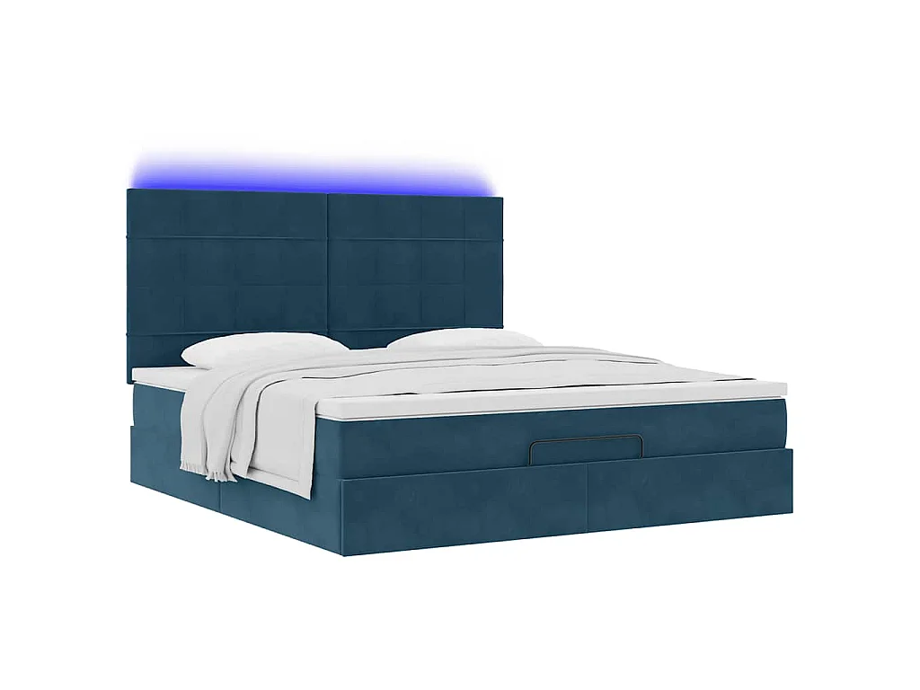Struttura Letto Pouf con Materassi 160x200 cm Velluto