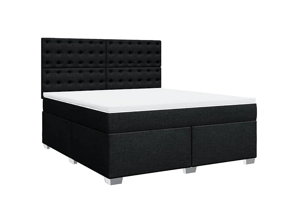 Boxspring met matras stof zwart 180x200 cm