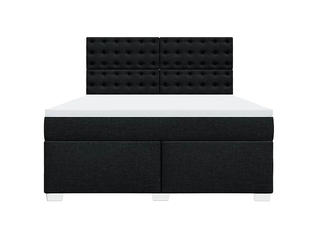 Boxspring met matras stof zwart 180x200 cm