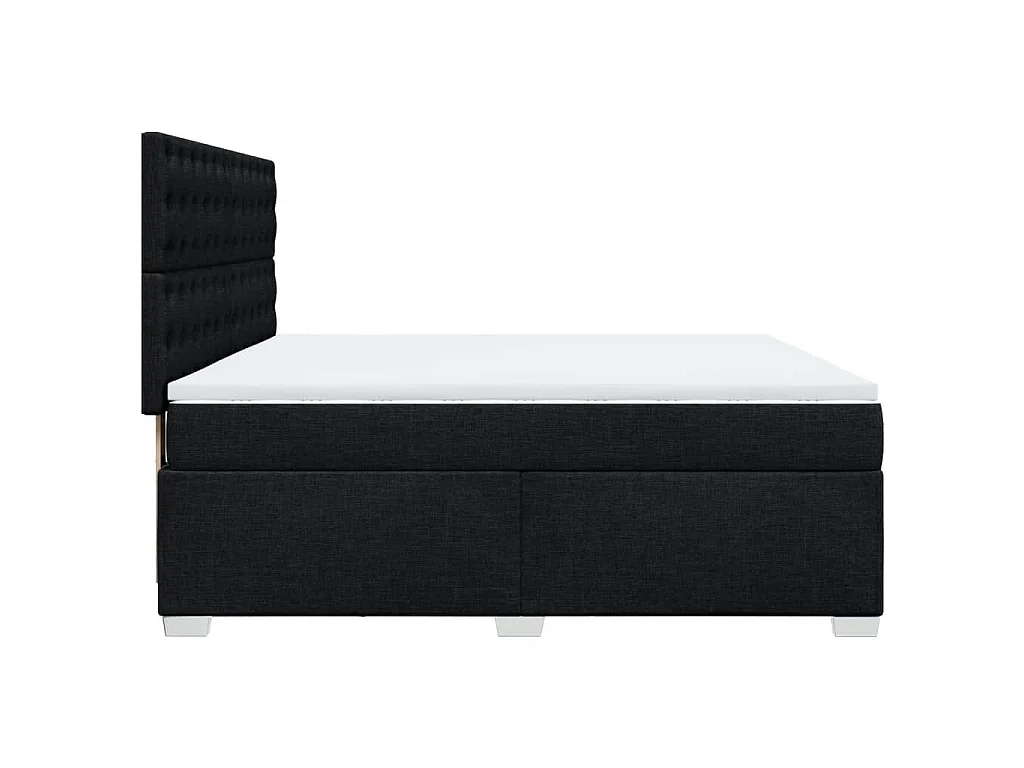 Boxspring met matras stof zwart 180x200 cm