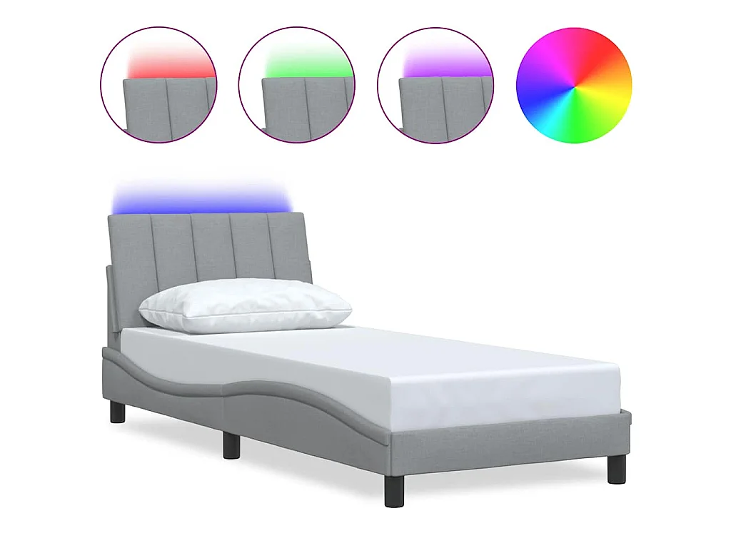 Giroletto senza Materasso Hanko Grigio Chiaro 90x190 cm Tessuto