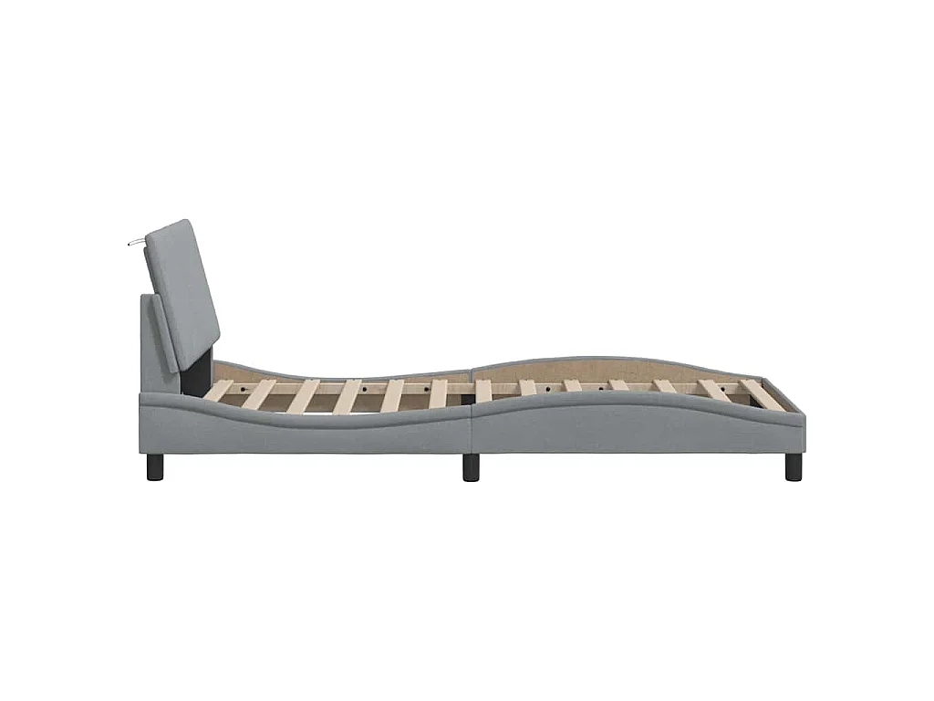 Giroletto senza Materasso Hanko Grigio Chiaro 90x190 cm Tessuto