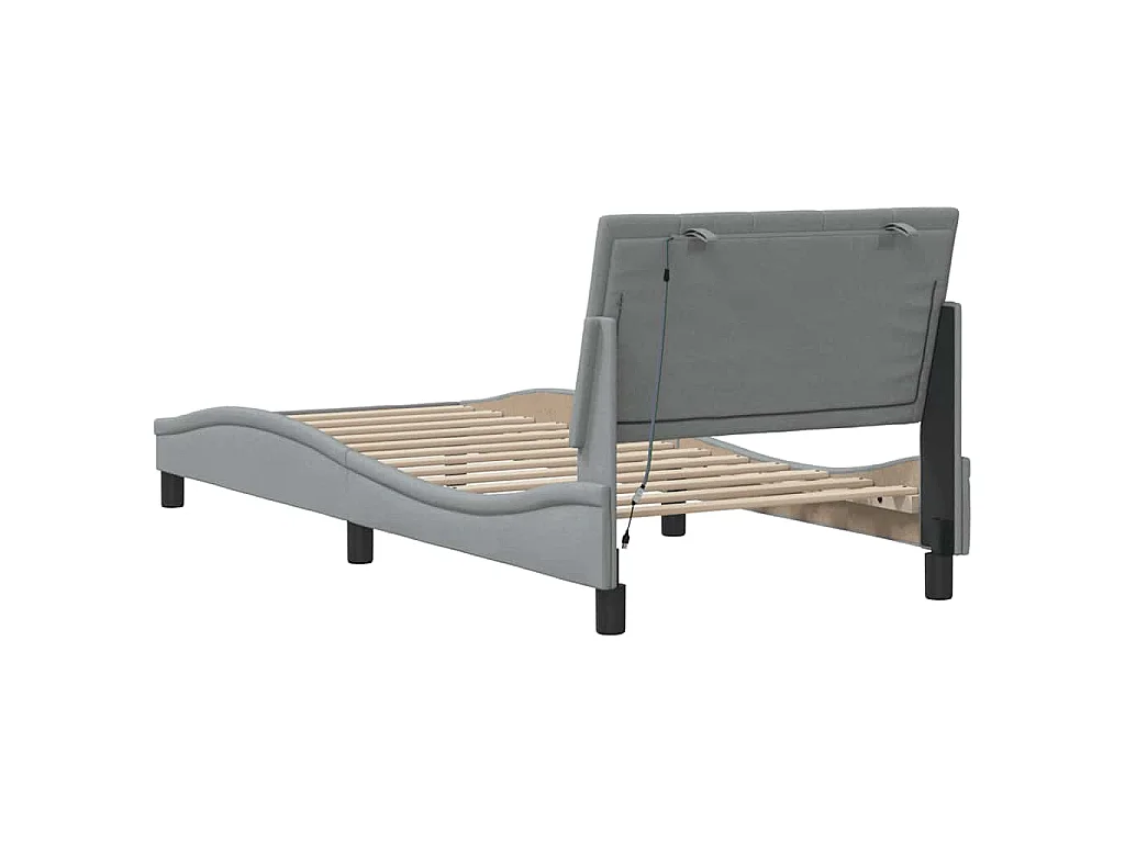 Giroletto senza Materasso Hanko Grigio Chiaro 90x190 cm Tessuto