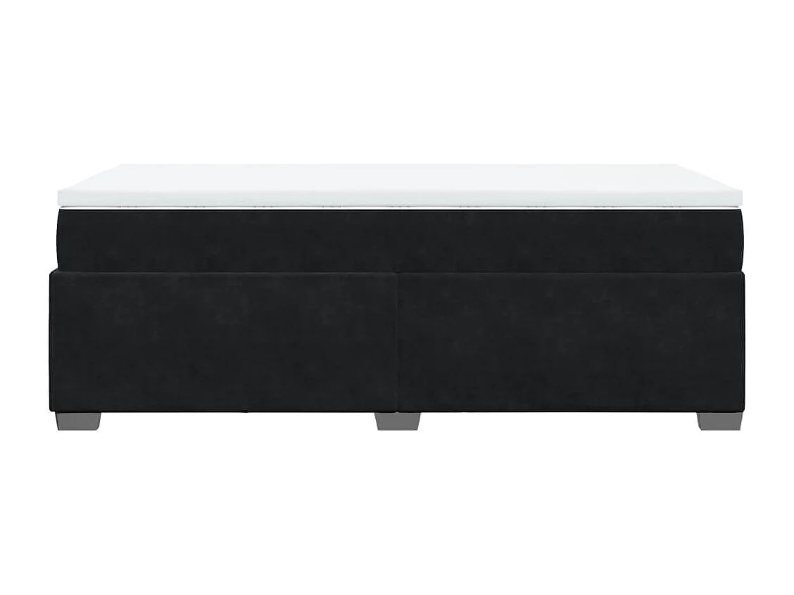 Giroletto a Molle con Materasso Nero 100x200 cm in Velluto