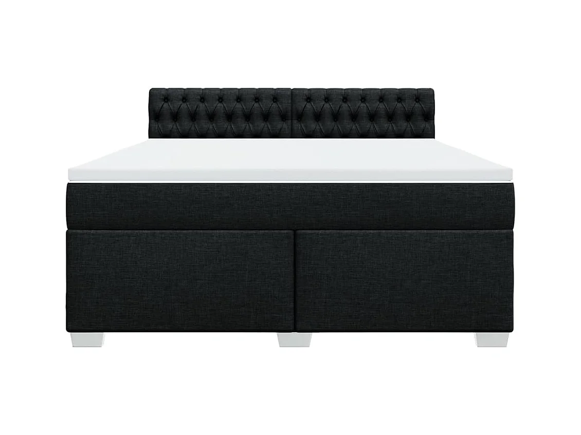 Boxspringbett mit Matratze Schwarz 180x200 cm Stoff
