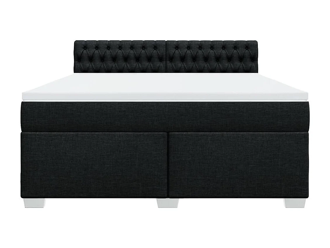 Boxspringbett mit Matratze Schwarz 180x200 cm Stoff