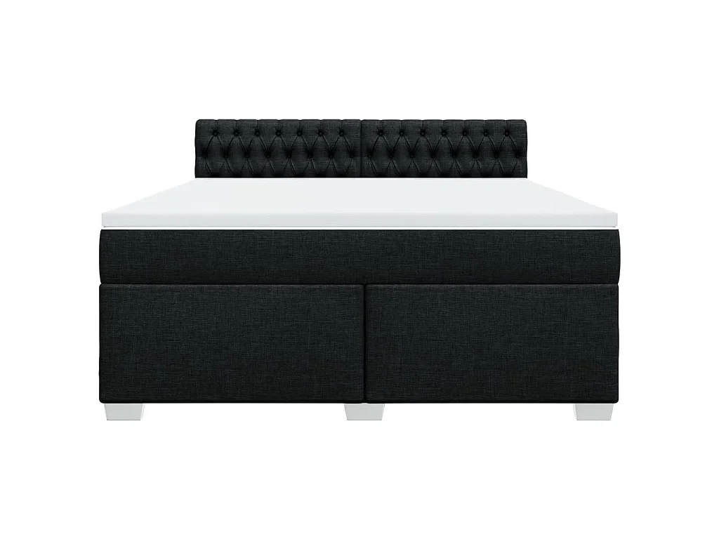Giroletto a Molle con Materasso Nero 180x200 cm in Tessuto