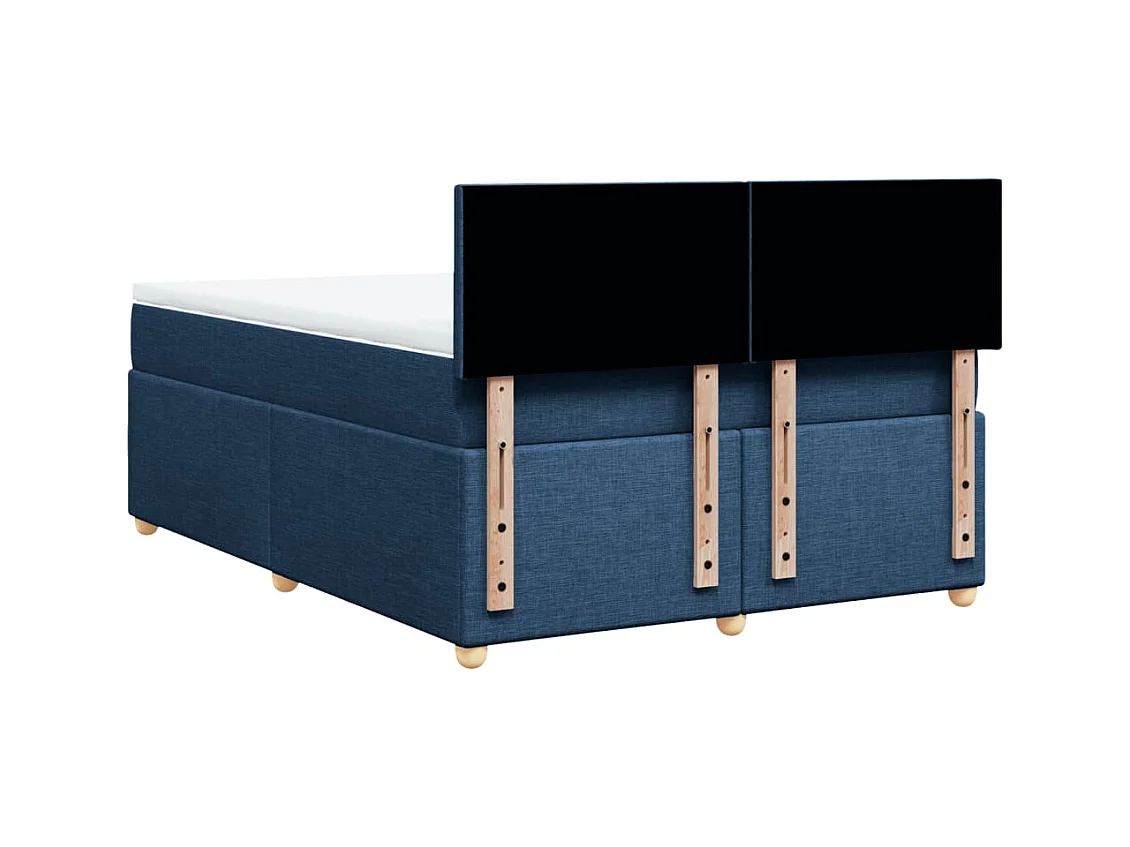 Boxspringbett mit Matratze Blau 160x200 cm Stoff
