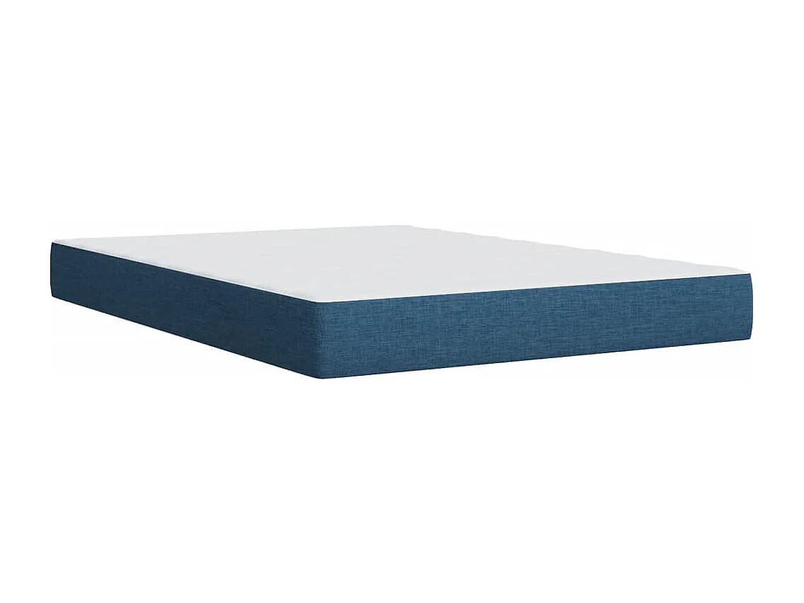 Sommier à lattes de lit avec matelas Bleu 160x200 cm Tissu