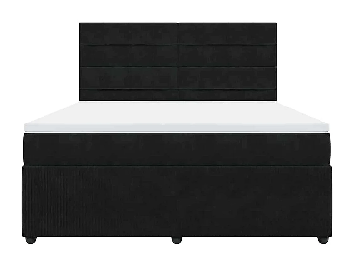 Boxspring met matras fluweel zwart 180x200 cm