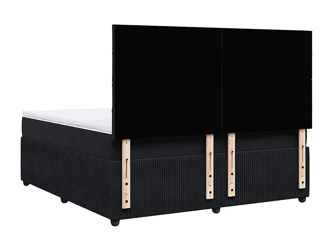 Boxspring met matras fluweel zwart 180x200 cm