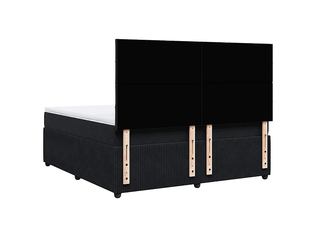 Boxspringbett mit Matratze Schwarz 180x200 cm Samt