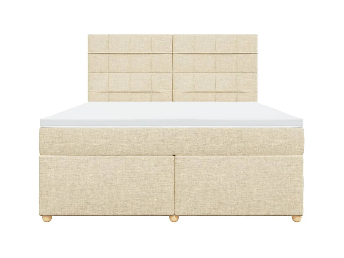 Sommier à lattes de lit avec matelas Crème 180x200 cm Tissu